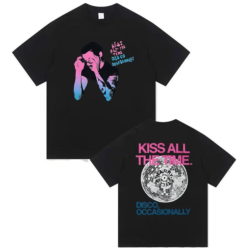 Limited Kiss All The Time Disco Occasional New Album 2026 Summer Print T Shirt Unisex s Women Vintage Oversized Cotton T-shirt S