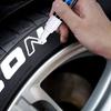 Lot de 3 stylos de retouche pour pneus de voiture - Blanc - Haute capacité - Étanche - Marqueur de pneu de voiture