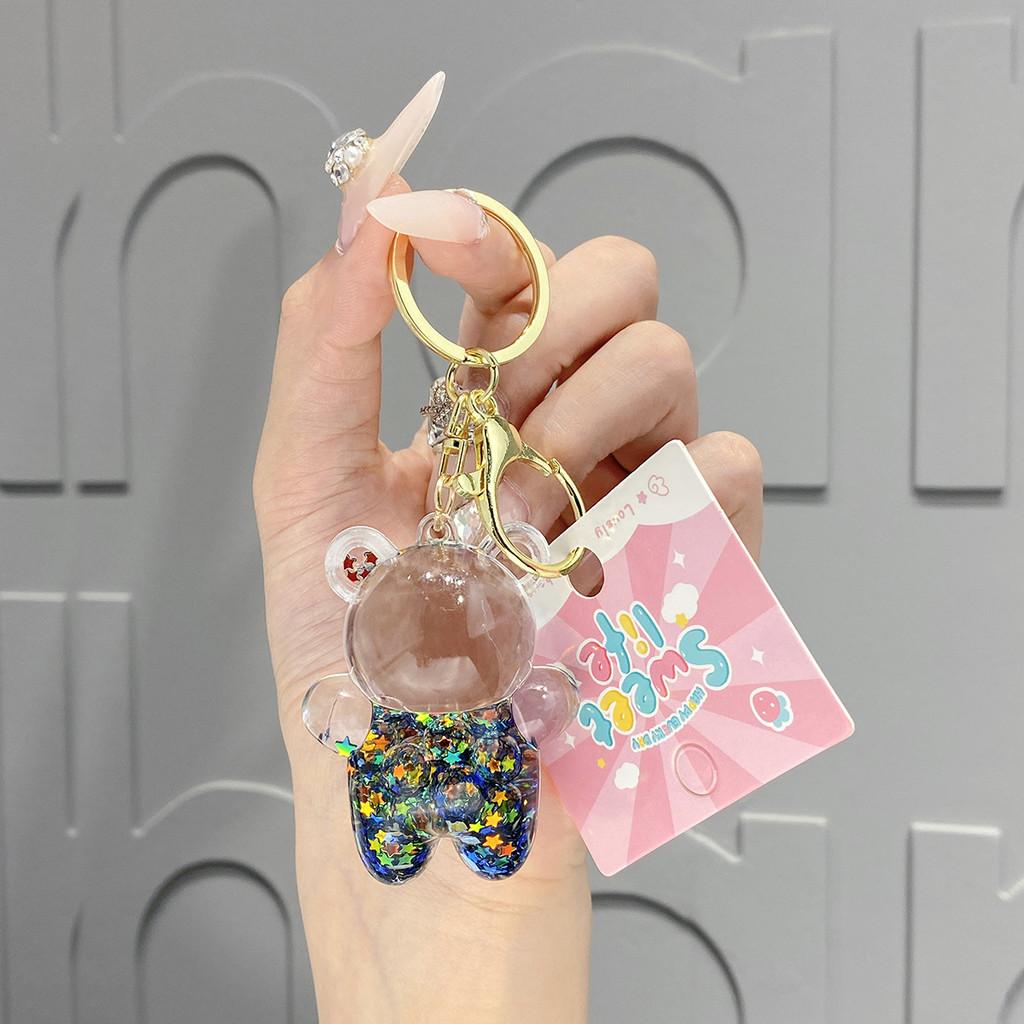

Плавающий Очаровательный Брелок для Ключей в Виде Песочной Бутылки Панды, Мультяшный ПВХ, Креативный Подарок для Детей, Друзей И Bear Iridescent