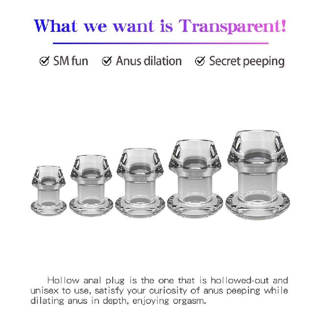 Hollow Butt Plug With Insert Anal Plug/Tunnel/Toy Huge Anal Speculum Anus Dilator SM Enema Sex