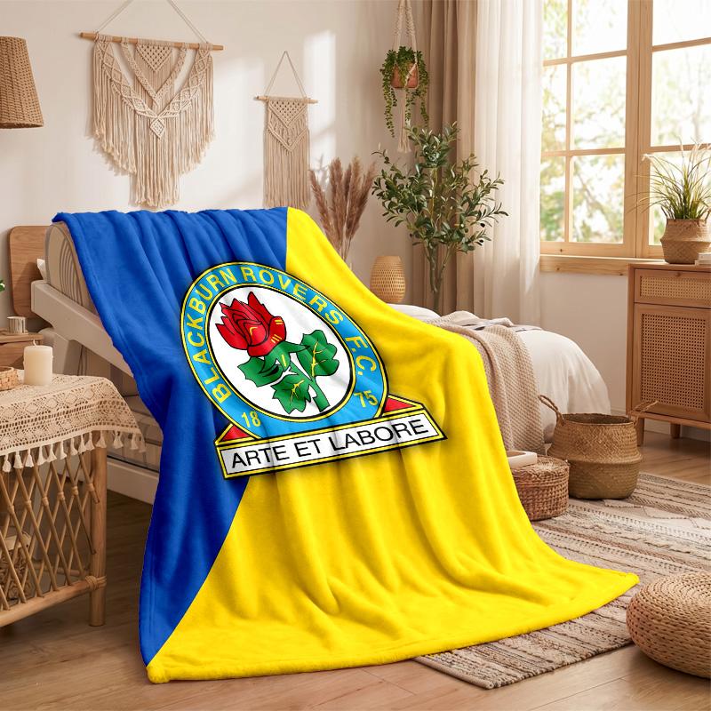 Coperta di Flanella con Stampa Calcio Blackburn Rovers Morbida Calda Coperta da Divano Letto per Casa Ufficio Camera da Letto