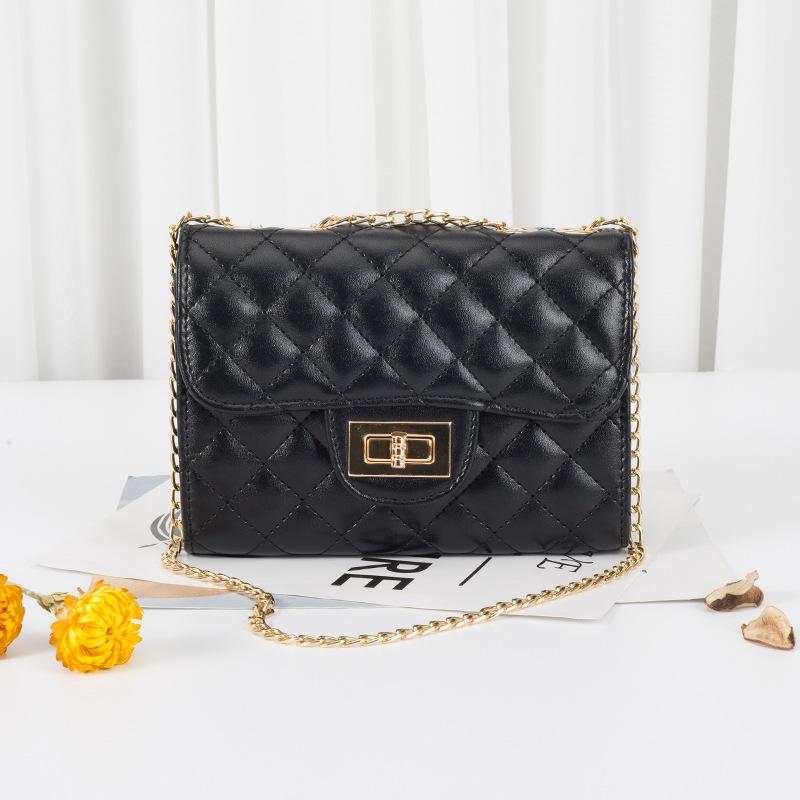 Fashion trend single shoulder women's bag new striped tassel diamond square buckle chain crossbody small square bag