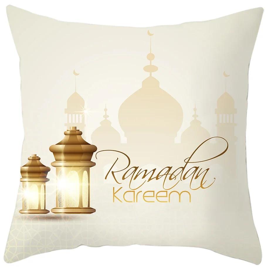 Home Decor Ramadan Themed Decorative Cushion Covers Pattern Cushion Cover Suitable For Sofa Bedroom Car Pillow Cover