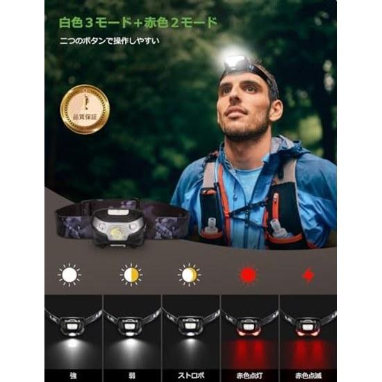 Lepro Headlight Rechargeable 300lm High Brightness LED Fishing Headlamp USB-C Charging Climbing White Red Light5 Lighting Modes 3 Hours Full Charge 37