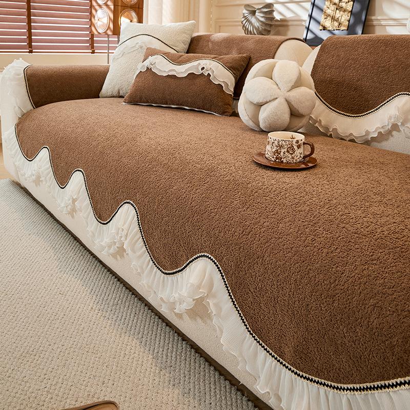 Four Season Universal Anti Slip Sofa Cushion Household Living Room Furniture Dust Cover French Style Sofa Towel Couch Blanket