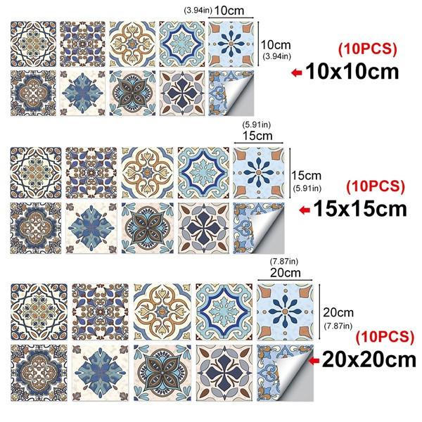 Waterdichte 3D Mandala Patroon Tegelstickers Keuken Badkamer Decoratie Zelfklevende Muur Meubelstickers Vloerbehang