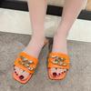 Fashion New Chain Women Slippers Summer Slippers Low Heel Women's Sandals Indoor Bathroom Outdoor Walk Fashion Show Plus Size 35-42