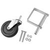 4 Inch Door Gate Wheel Heavy-duty Rubber Spring Loaded Caster 360°Rotatable Adjustable Height Spring Damping Wheel for Furniture