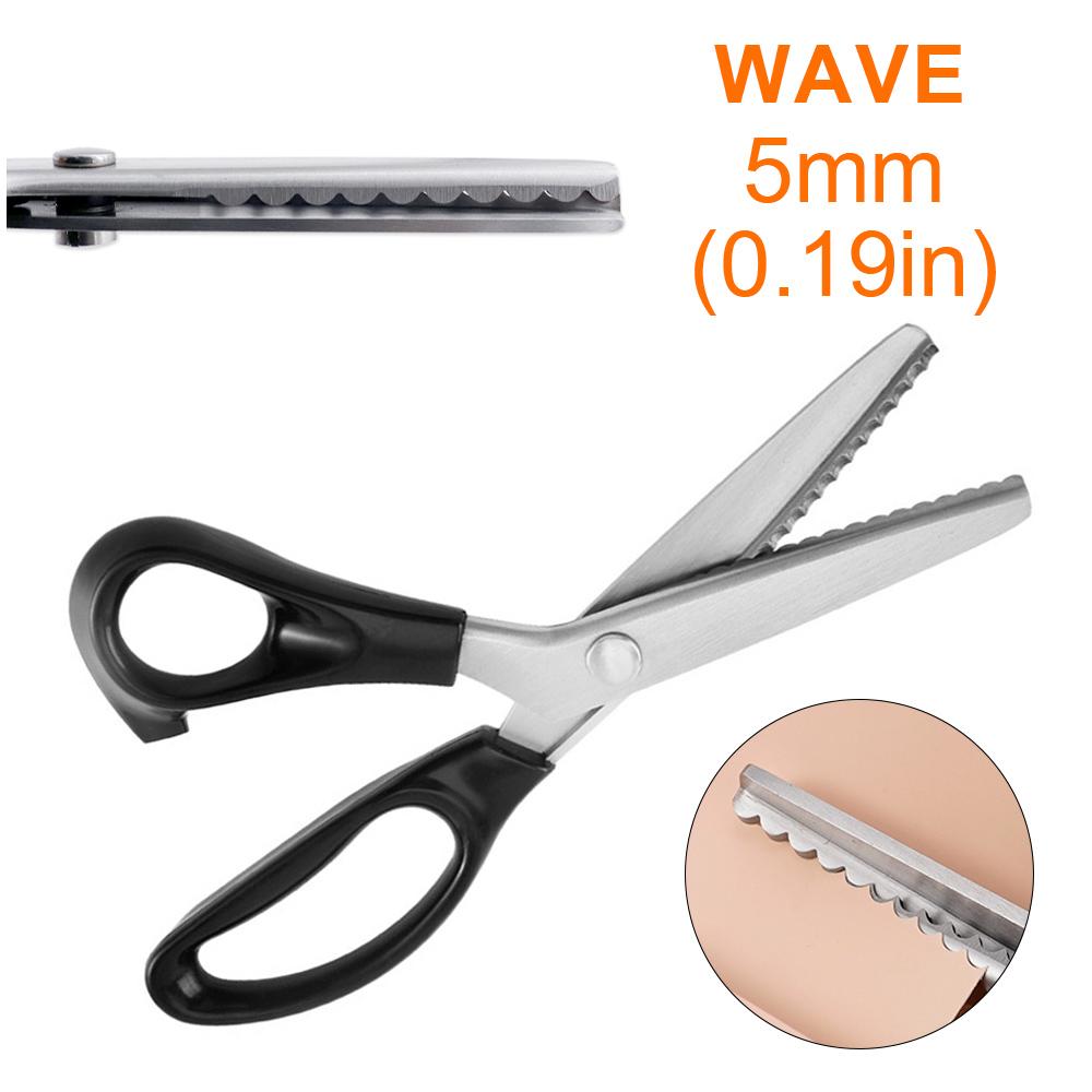 Stainless Steel Pinking Shears Lace Scissors Professional Dressmaking Zig Zag Cut Tailor Clothing Fabric Leather Sewing Scissors