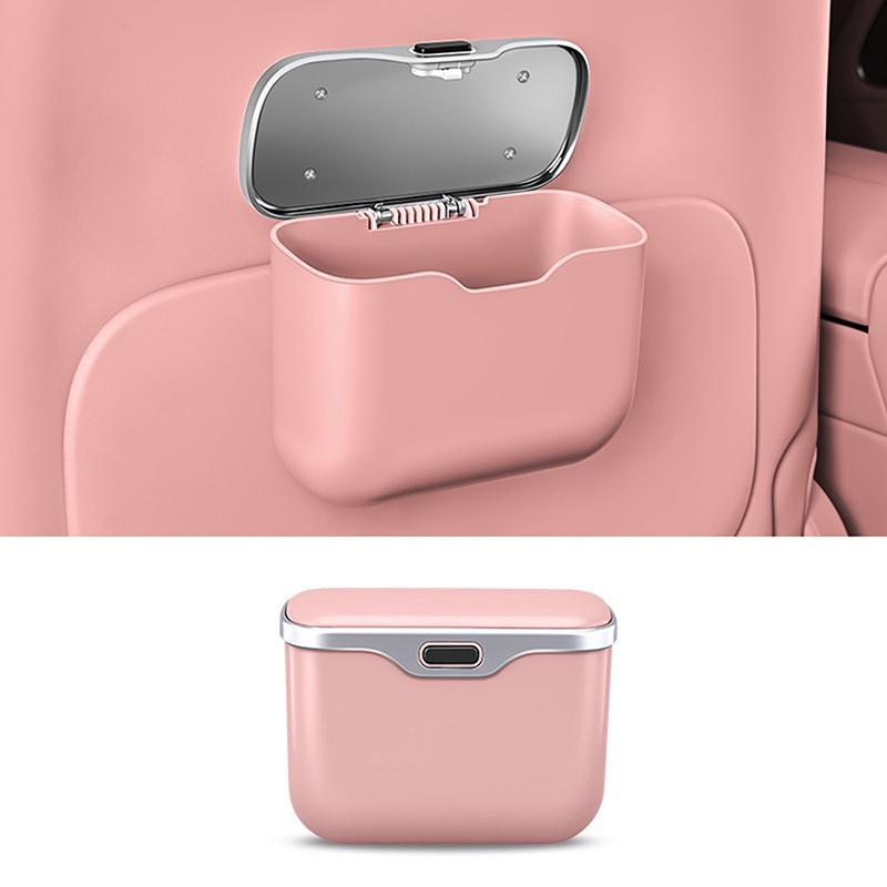 1pc Multifunctional ABS Car Trash Can - Universal Dry Wet Dual-Use Garbage Bin for Car Interior Storage