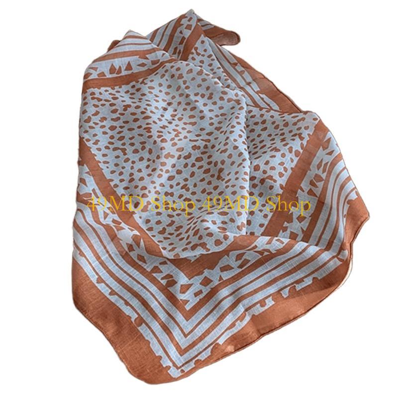 

49MD Comfortable Flower Neck Scarf Soft Cotton Handkerchief Unisex Sport Scarf for Sun Shielding And Cycling
