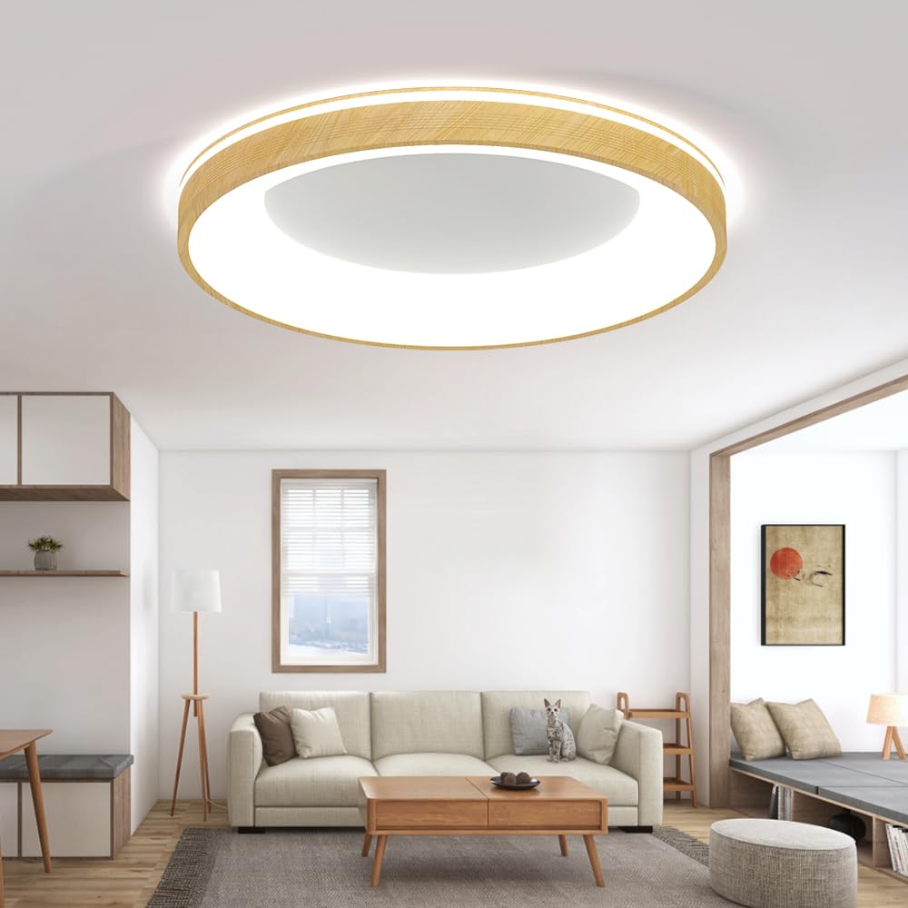

Lobpor Ceiling 8 10 Top and Bottom Wood Grain Dimmable Color LED Ceiling Easy Installation Remote Control Light, Tatami, Tatami, Emission, Lighting,