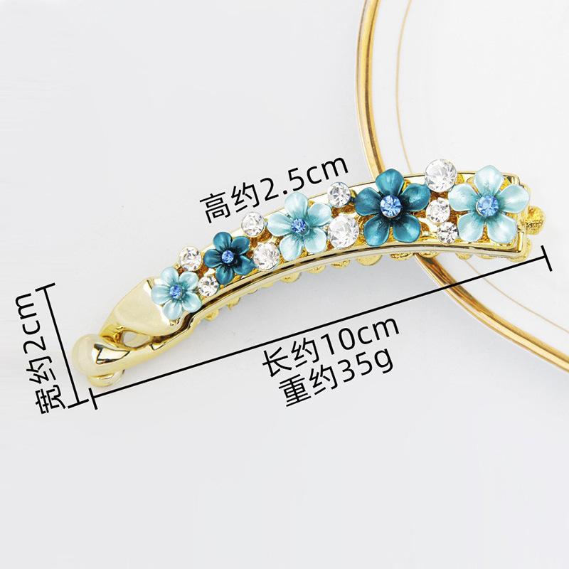 Banana Clip, Large Hair Volume, High-End Hairpin For Headgear, Female Flower Vertical Clip, 10 Cm Rhinestone, Banana Clip, Hair Accessories.