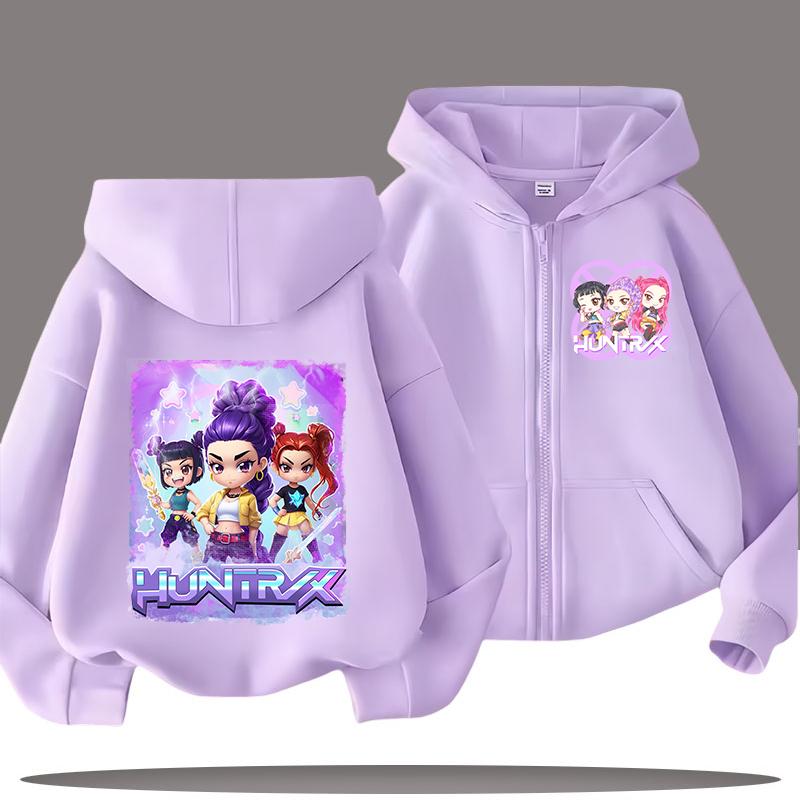 Hoodies Sweatshirts Mädchen Kinder Reißverschluss-Sweatshirt Cartoon-Druck Mode-Hoodie Kinderbekleidung Kleines Mädchen Sweatshirt Top