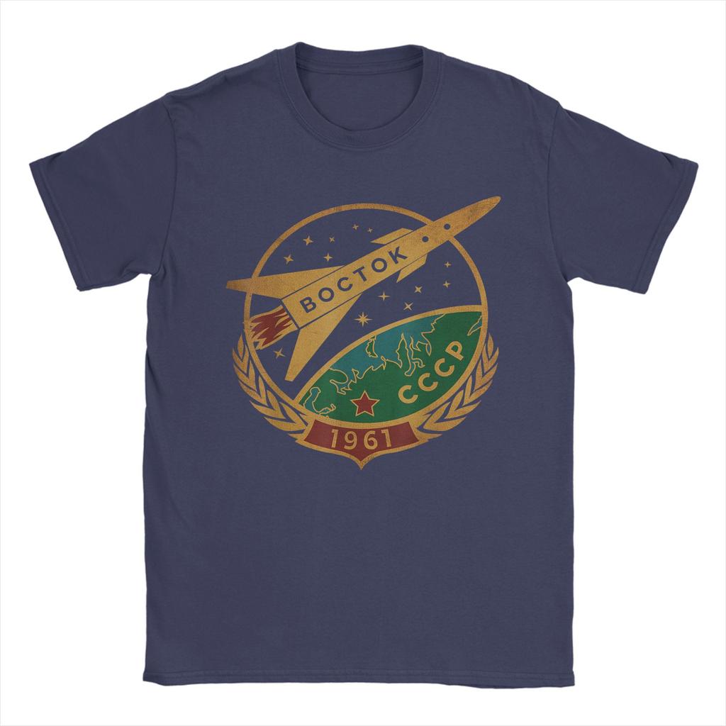 Vostok 1961 Gagarin USSR Russia Astronaut T Shirts Men's Cotton Casual T-Shirts Round Collar Boctok Tees Short Sleeve merch Gift