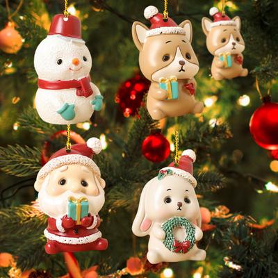 Christmas Tree Pendant Cute Animal Elephant Design Vibrant Colors Long-lasting Acrylic Hanging Decoration