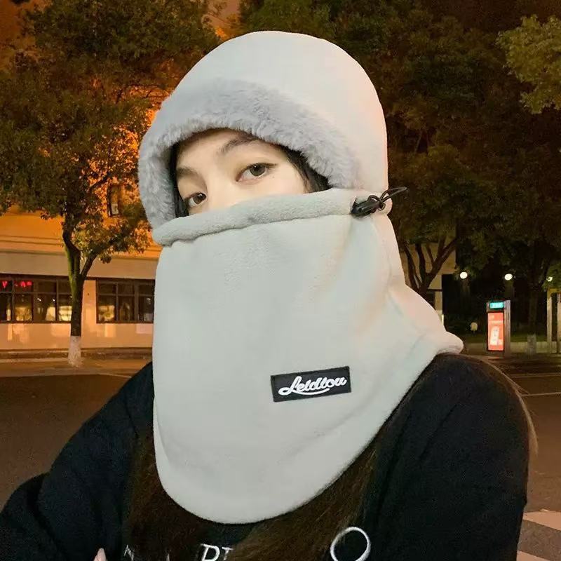 Cycling children winter windproof mask scarf integrated electric vehicle thickened warm artifact pullover hat man