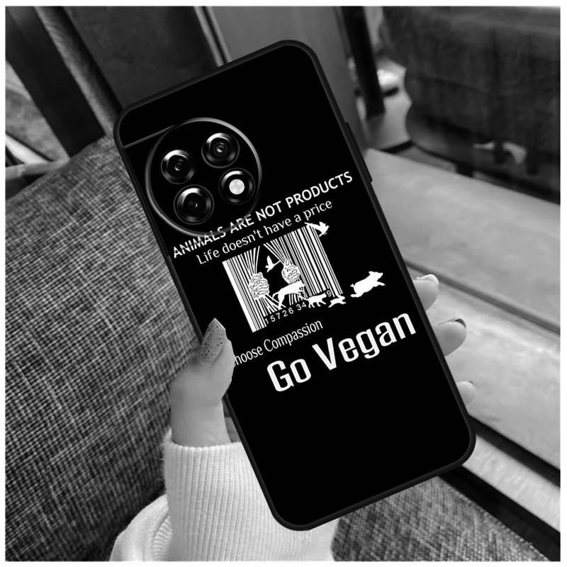 Vegan Pattern Case For OnePlus 13 15 13R 13T 12 12R 11 9 10 Pro 10T 8T Nord 5 CE 2 3 4 Lite N20 N30 Coque