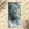 Heißer Verkauf Tiger Strandtuch Mikrofaser Digitaldruck Badetuch Kräftiges Tigerdesign Sonnenschutzschal Extra großes Handtuch für C