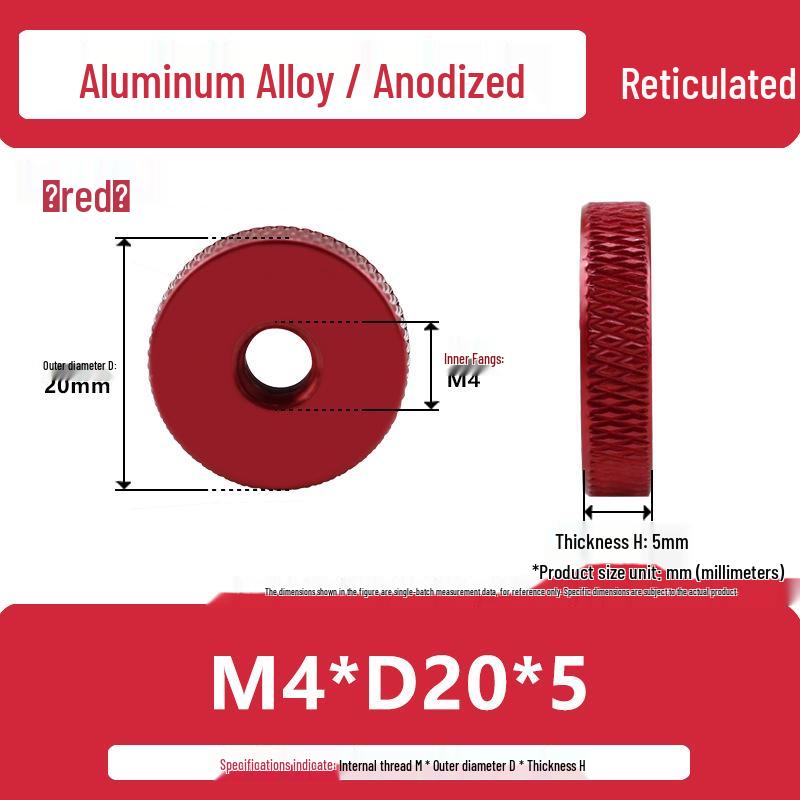 Aluminum Alloy Hand-Tightened Knurled Nut Adjustment Lock Gauge M3-M8