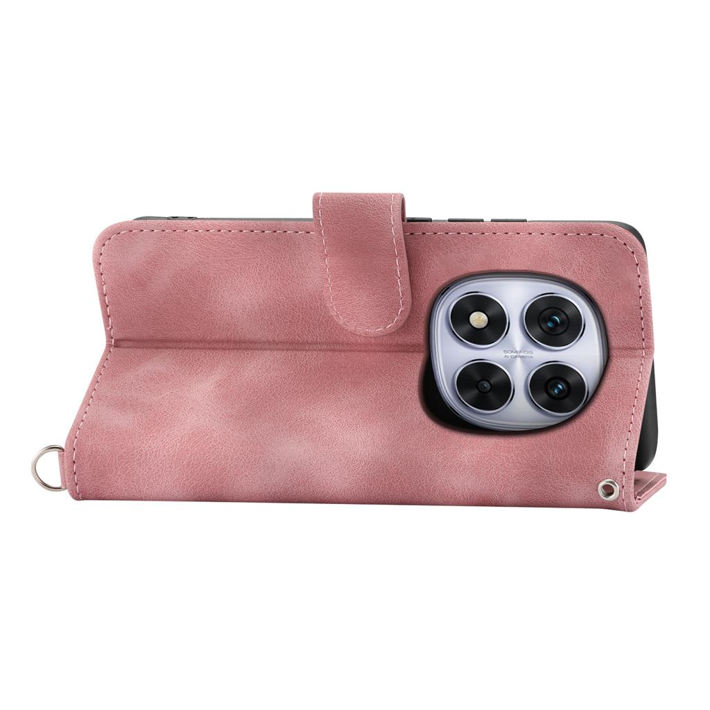 For Xiaomi Poco M8 Pro 5G/Redmi Note 15 Pro+ 5G (Global) Case Flower Pattern PU Leather Wallet Phone Cover with Strap