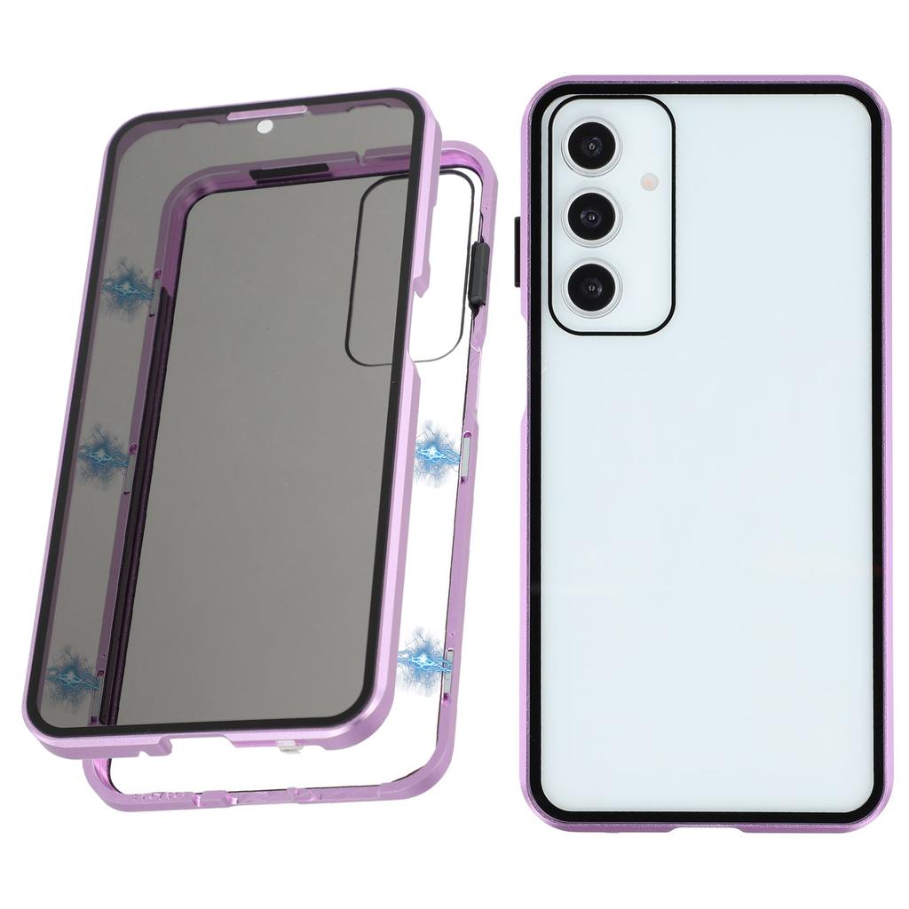 For Samsung Galaxy A16 5G/A16 4G Case with Anti-Spy Screen Protector Tempered Glass Metal Phone Cover Magnetic Clasp
