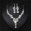 3 Pcs New Shiny Rhinestone Water Drop Shape Sparkling Bridal Jewelry Set Crystal Earring Set Gifts