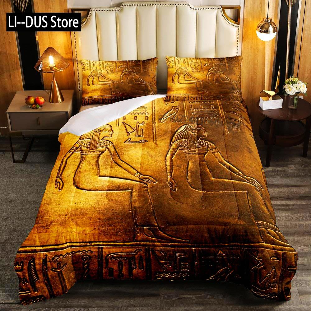 

Comforter Pharaoh Bedding Sets Full Size Egypt Decor Comforter Set For Adult Women Boys Bedroom Home Decor Egyptian Comforter (quilt)-EU Single(135*200cm)3pcs