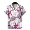 Hawaii short-sleeved Cuban collar 1116 European and American men's clothing octopus hand-painted splashing ink 1D printing summer new models