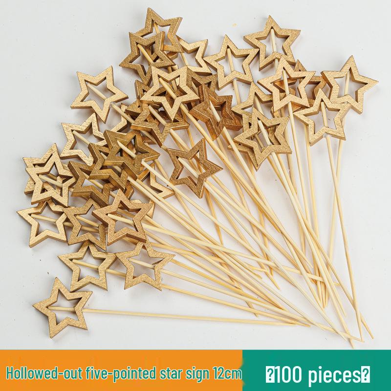 Colorful Bamboo Fruit Forks & Cocktail Skewers - Decorative & Disposable for Baking & Events