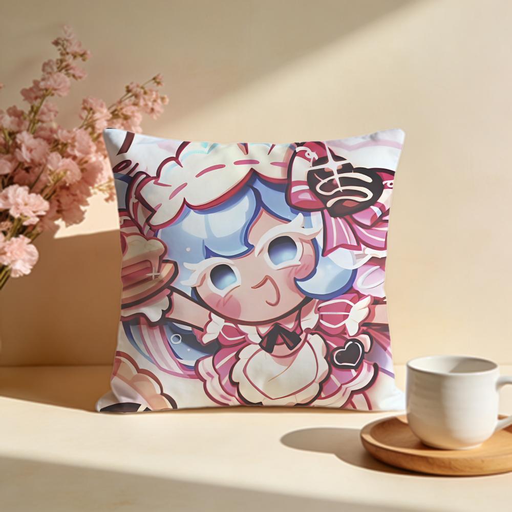 Trendy CCookie Run Kingdomable Cushion Cover Stylish Washable Pillow Cover Ideal for Couch Bedroom Car Decoration