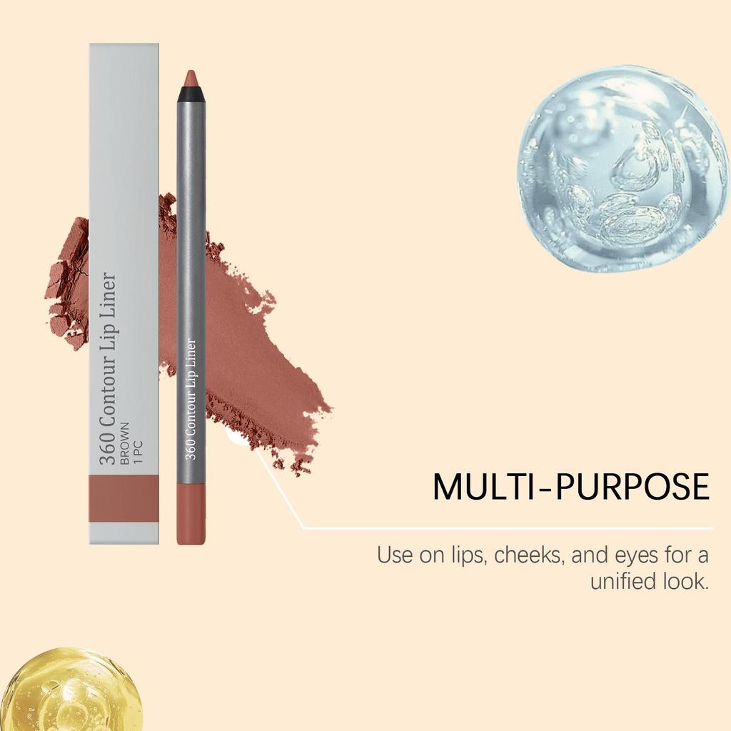 AMZ Brown Lip Liner Pencil Natural Smooth Long Lasting Waterproof Lip Liner For Women Daily Makeup Lips Contour 1PC