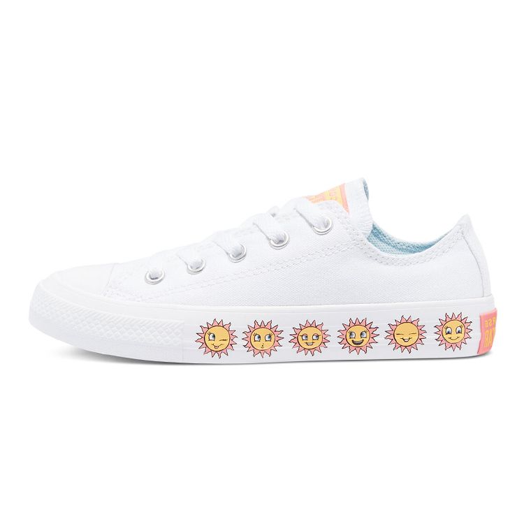 Converse Chuck Taylor All Star Low Top Comfortable Durable Low Top Kids Canvas Shoes Kids Sneakers White Yellow 670702C