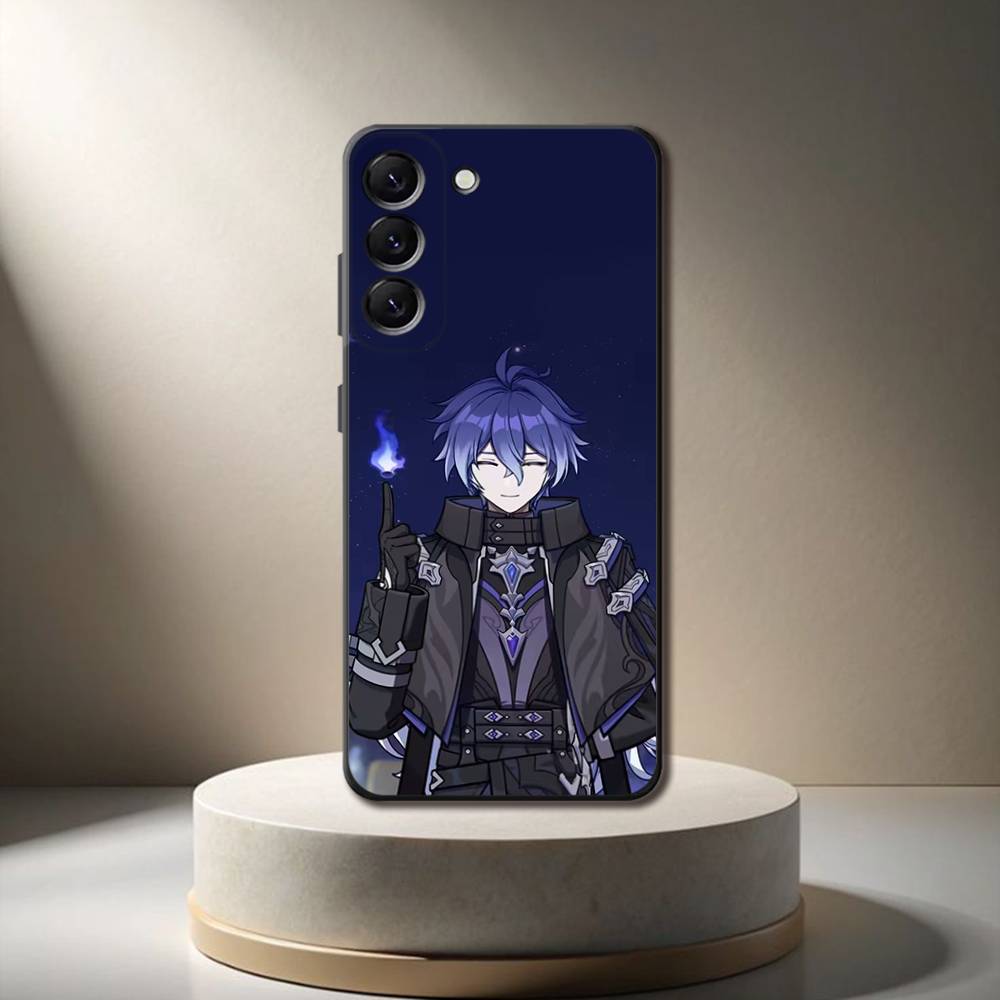 Genshin Impact F-Flins Phone Case For Samsung Galaxy A 73,72,51,53,52,71,22,5G,Note,J7,8,9 Soft Black Cover