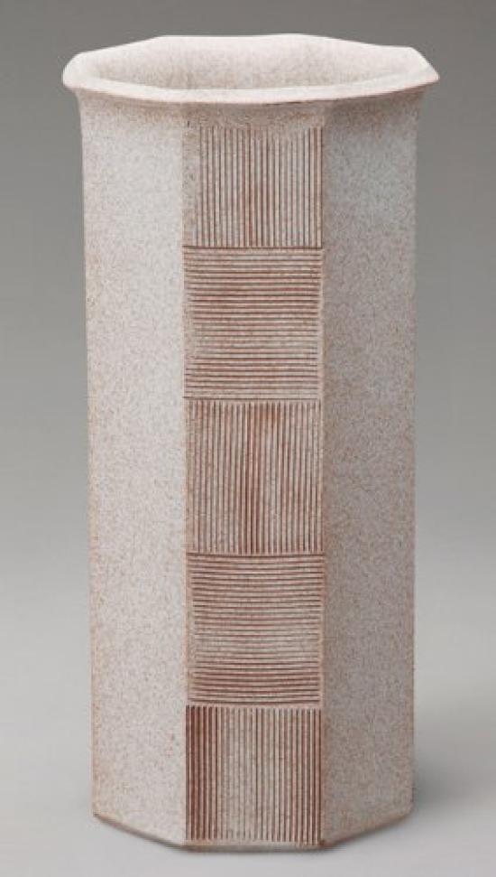 

Octagonal Comb Pattern Umbrella Stand Shigaraki Ware Ceramic Umbrella Stand
