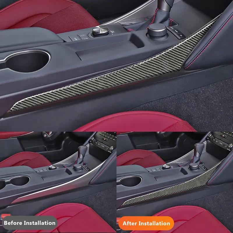 For Lexus IS250 2013- Carbon Fiber Car Gear Shift Position Side Strip Decorative Stickers Auto Interior Accesorioss Vehículo