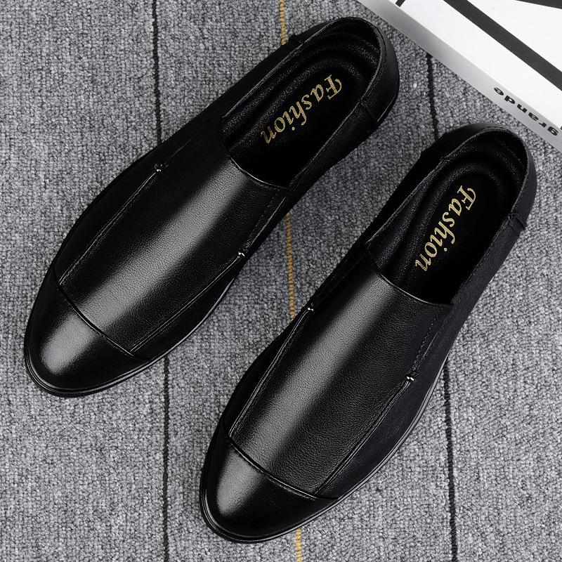 Plus Size Men s Genuine Leather Slip-On Loafers - Business Casual Small Leather Shoes 39