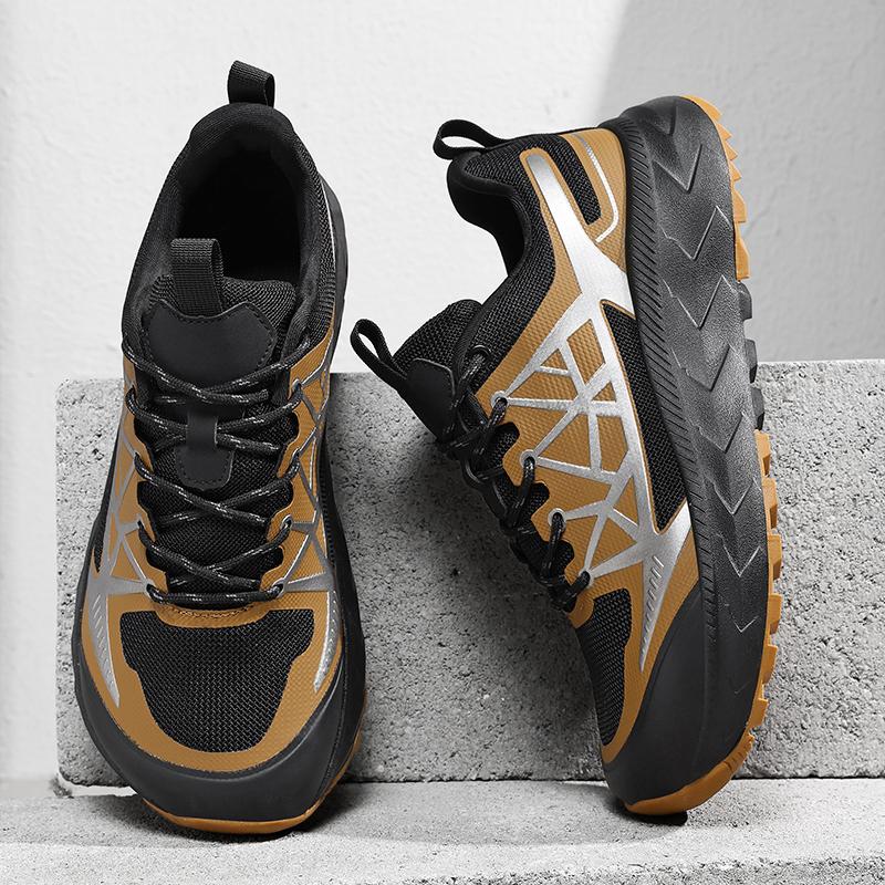 

Plus Size 39-48 Hiking Shoes for Men Wide Toe Box Casual Sneakers Breathable Anti-slip Outdoor Trainers for Camping Trekking 48 жовтий