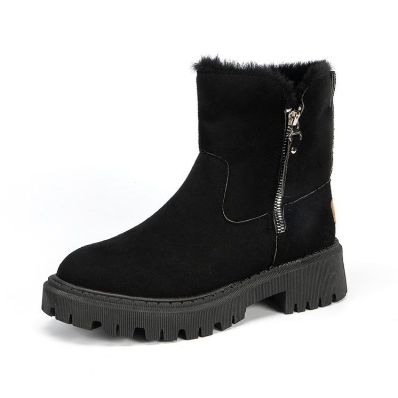 New minimalist Snow Boots Women Winter Warm Fashionable versatile Platform Boots Non-slip Short Plush Flats Suede Shoes