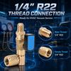 Air Conditioning Refrigerant Ball Valve 1/4" SAE Straight Shut-Off Valve for R134A R410A R22 R12 Charging Hoses AC Refrigerant Mass Air Flow 3