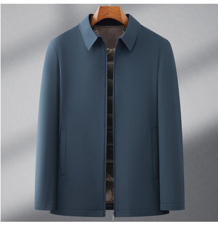 

Men s Business Casual Down Jacket with Lapel - Warm Autumn/Winter Coat 3XL