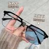 Photosensitive Color-Changing Myopia Glasses Men'S Anti-Blue Ultraviolet Handsome Double-Beam Flat Glasses Frame Women'S