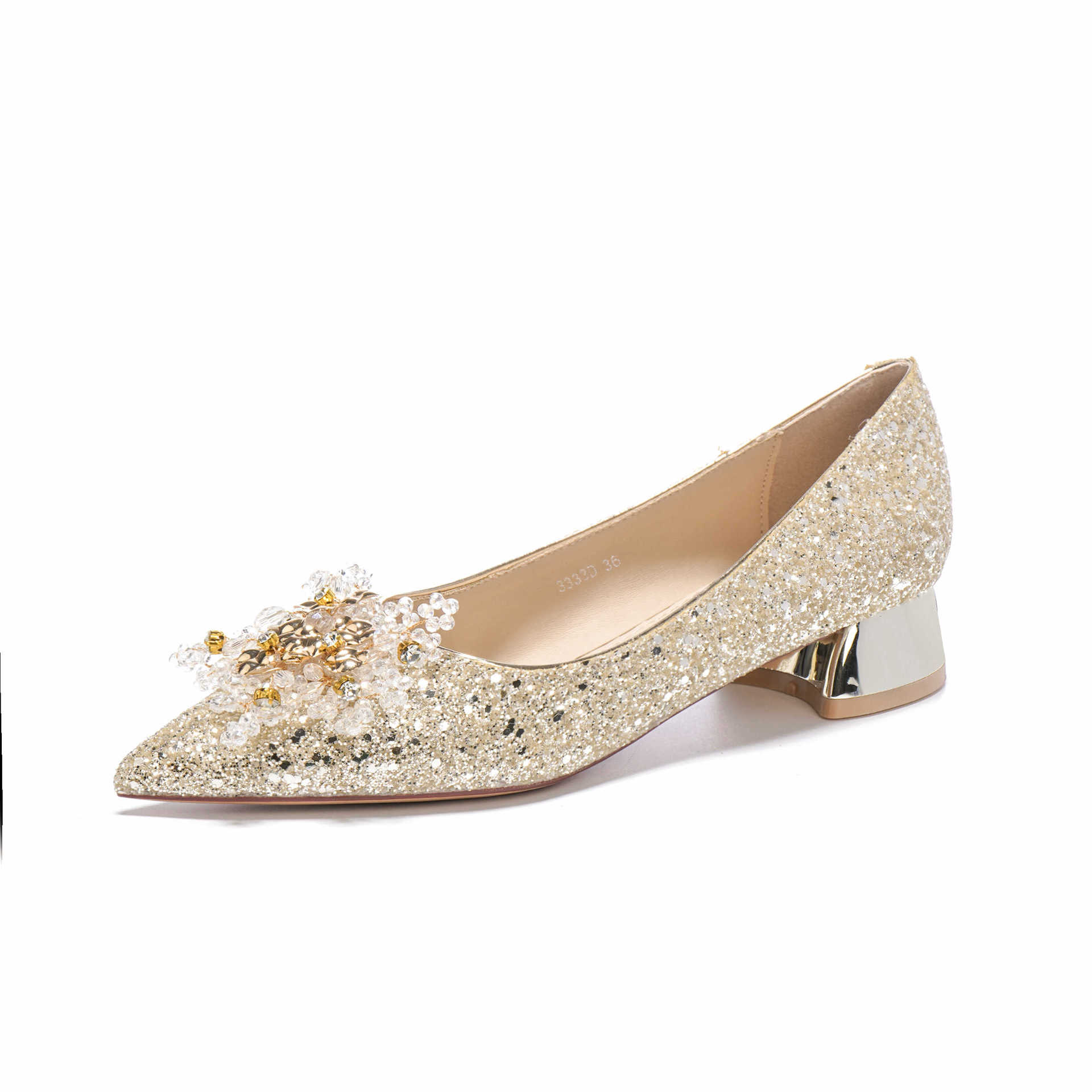 

Осенние роскошные туфли со стразами и пайетками на толстом каблуке и низком каблуке, удобные женские туфли-лодочки, свадебные туфли 38