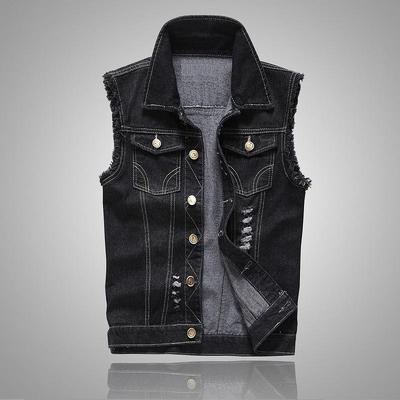Męska dżinsowa kamizelka bez rękawów Casual Vintage duże kamizelki