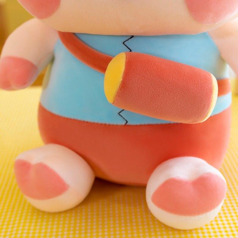 Chinese Style Red Coat Pig Plush Toy Down Cotton Stuffed Doll Birthday Gift Bed Large Sleep Pillow Bed Decoration Doll Child