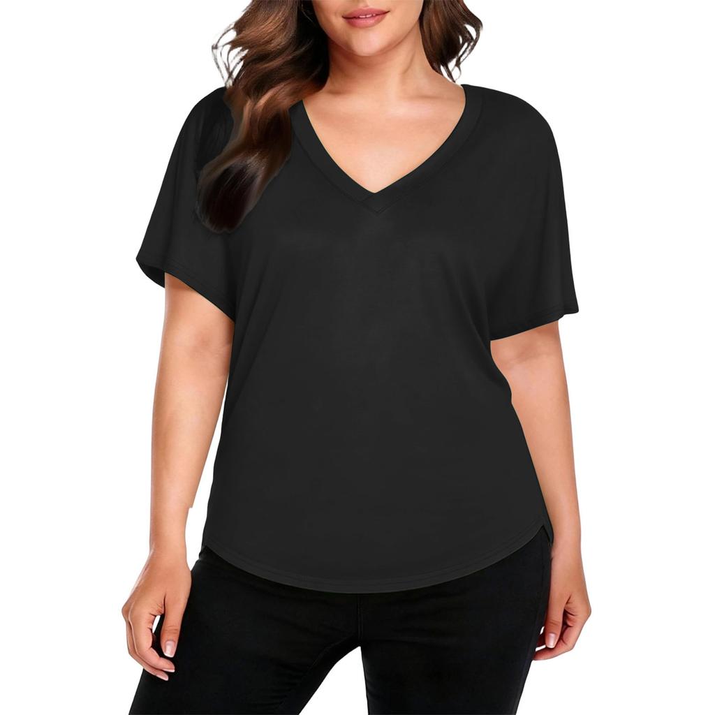 V Neck T Shirts for Women Casual Short Sleeve Shirts for Women Comfortable Spring Tops for Women Loose Fit Summer Tops for Women