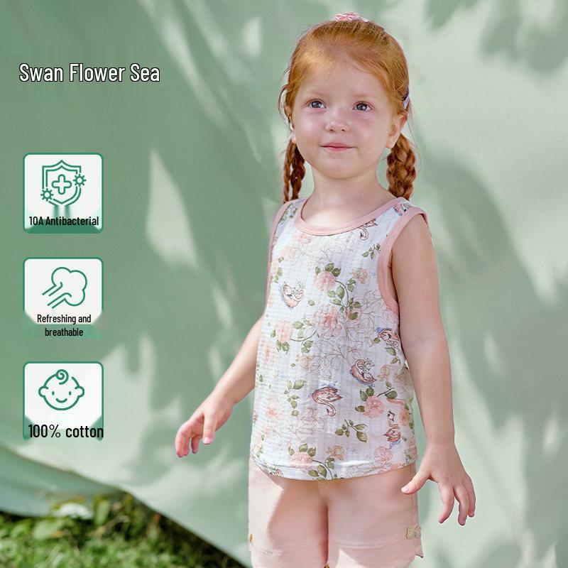 Ou Yun Jelly Cool Summer Cotton Sleeveless Vest for Toddlers 90