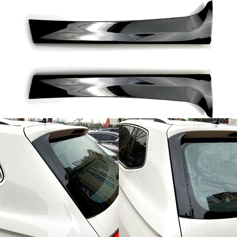 1 pereche, negru lucios, spoiler lateral pentru lunetă, capac pentru aripi laterale pentru VW Tiguan MK2 2017-2021