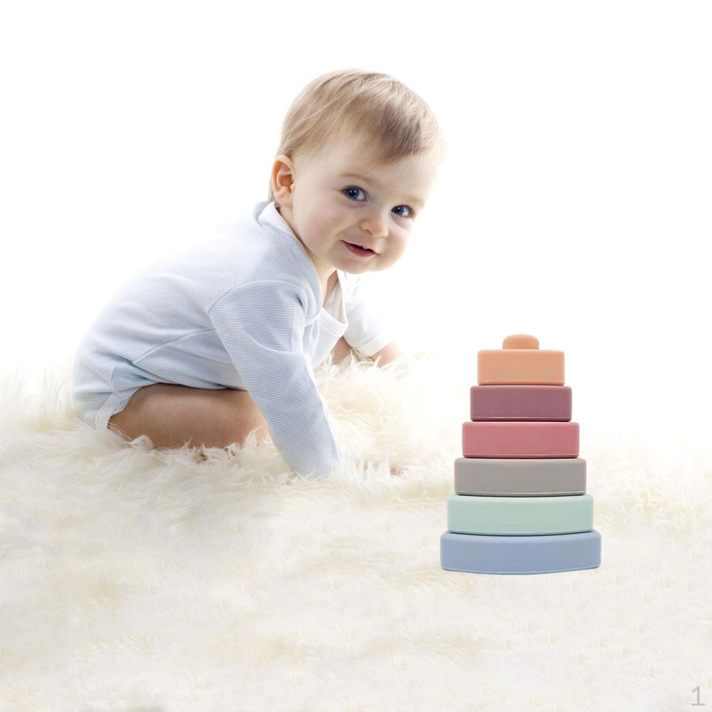 Nesting Triangle Toy Soft Stacker 6 Pcs Building Light Color