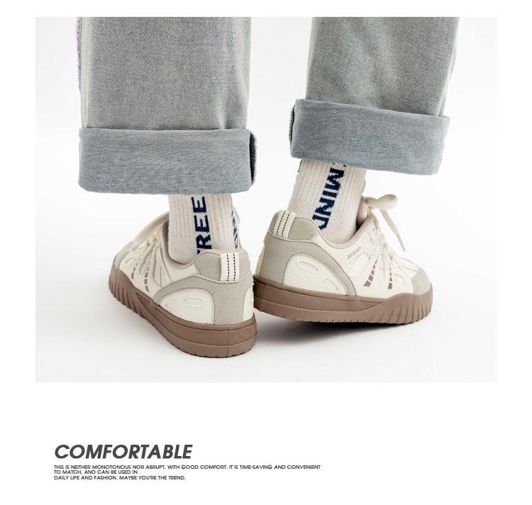 Women's Pink Retro Canvas Training Shoes - Spring/Autumn Trendy Style with Thick Sole and Comfortable Design, 2025 Collection